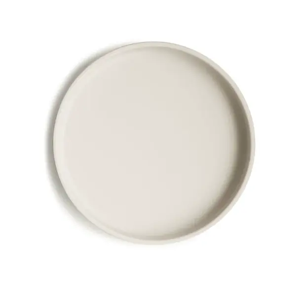Mushie Classic silikónový tanier s prísavkou - Ivory