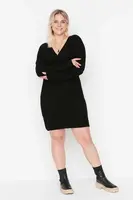 Trendyol Curve černé pletené šaty