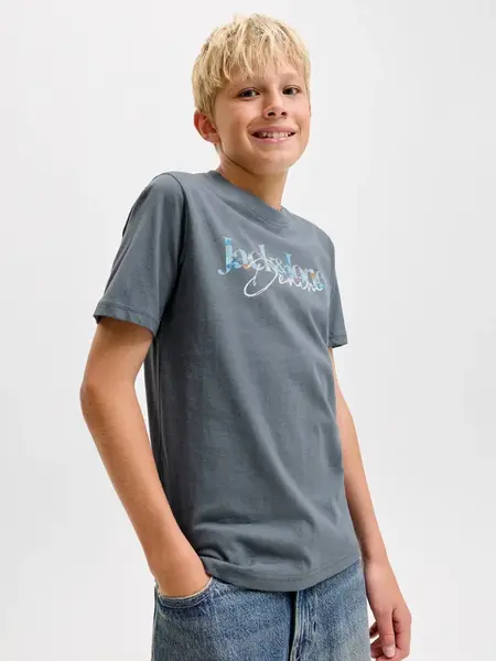 Jack & Jones Junior Tričko 'JJTOM'  svetlomodrá / sivá / biela