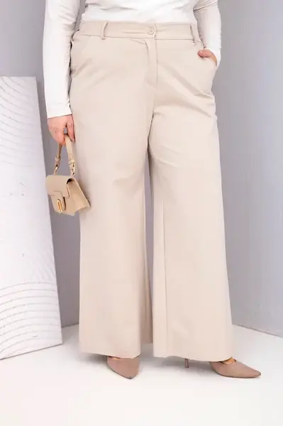 Kesi Plus Size kalhoty s vysokým pasem