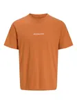 JACK & JONES Tričko 'JCOECHO'  oranžová / čierna / biela
