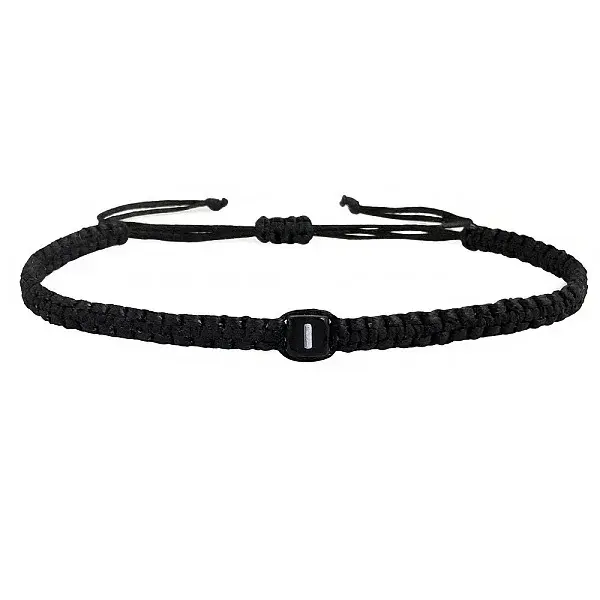 Adjustable Handmade Woven Waxed Polyester Cord Braided Bracelets with Acrylic Letter Beads