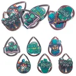 6Pcs 6 Styles Printed Acrylic Pendants
