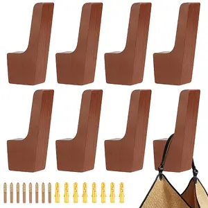 8Pcs Wooden Wall-mounted Coat Rack
