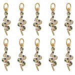 10Pcs Brass Micro Pave Cubic Zirconia Pendants