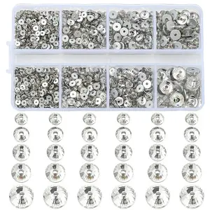 1100Pcs 5 Styles Faceted Transparent Glass Beads