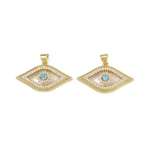 Brass Micro Pave Cubic Zirconia Pendants