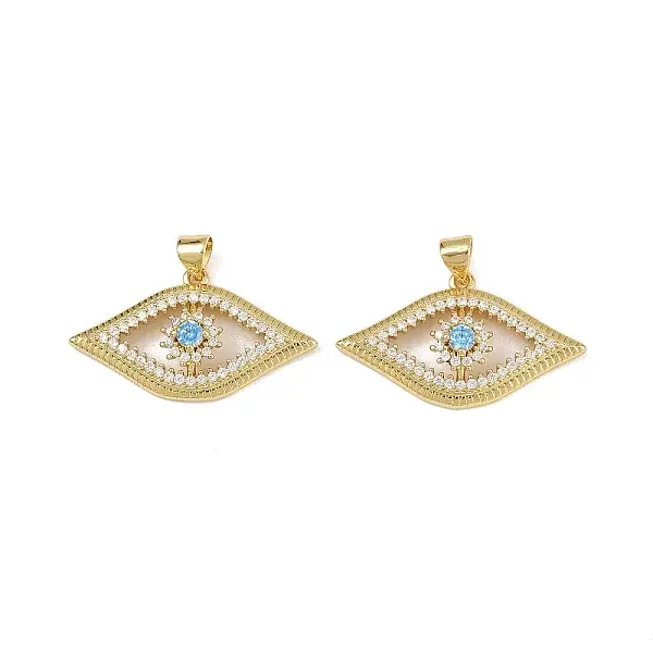 Brass Micro Pave Cubic Zirconia Pendants