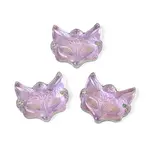 Electroplate Transparent Glass Connector Charms
