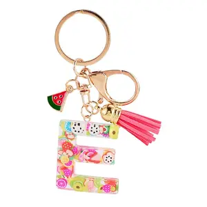 Fruit Series Letter Resin Keychains