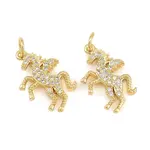 Brass Micro Pave Clear Cubic Zirconia Pendants