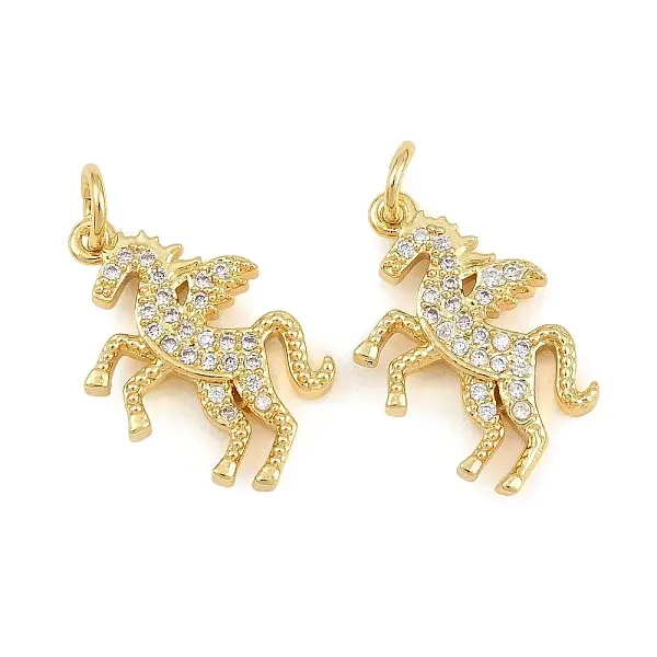 Brass Micro Pave Clear Cubic Zirconia Pendants