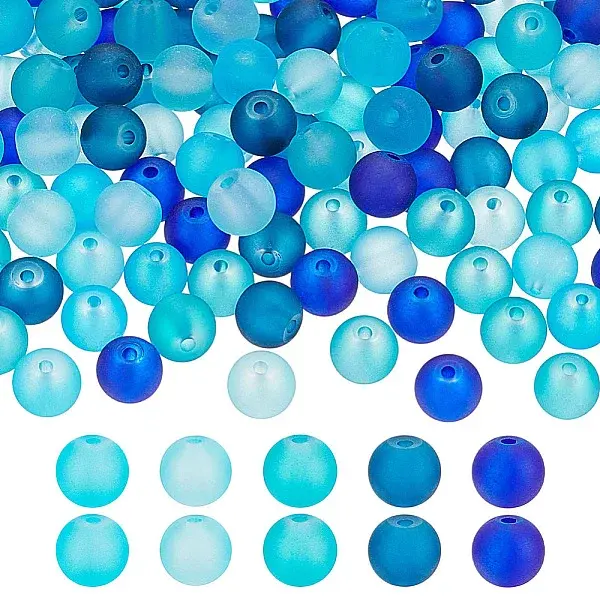 5 Colors Transparent Glass Beads Sets