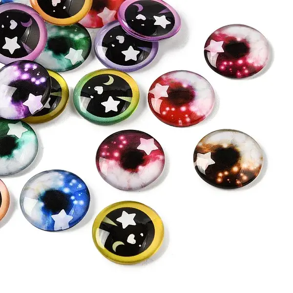 Printed Transparent Glass Cabochons
