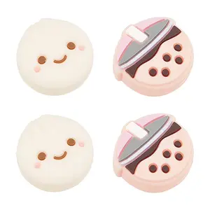 Steamed Bun & Bubble Milk Tea Pattern Silicone Joystick Cap