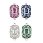 Brass Micro Pave Cubic Zirconia Connector Charms