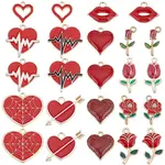 48Pcs 12 Style Alloy Enamel Pendants