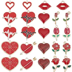 48Pcs 12 Style Alloy Enamel Pendants