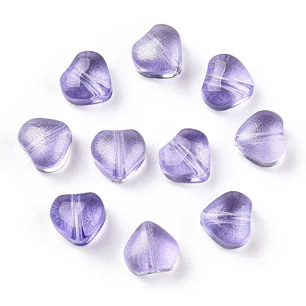 Transparent Spray Painted Glass Beads