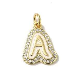 Brass Micro Pave Cubic Zirconia Pendants