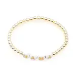 Mother's Day Brass Round Beads Strertch Bracelets