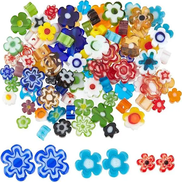 3 Strands 3 Style Handmade Millefiori Glass Bead Strands