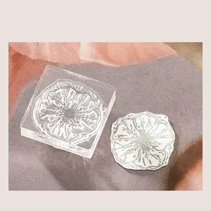 Flower Silicone Clear Stamps with Acrylic Blocks