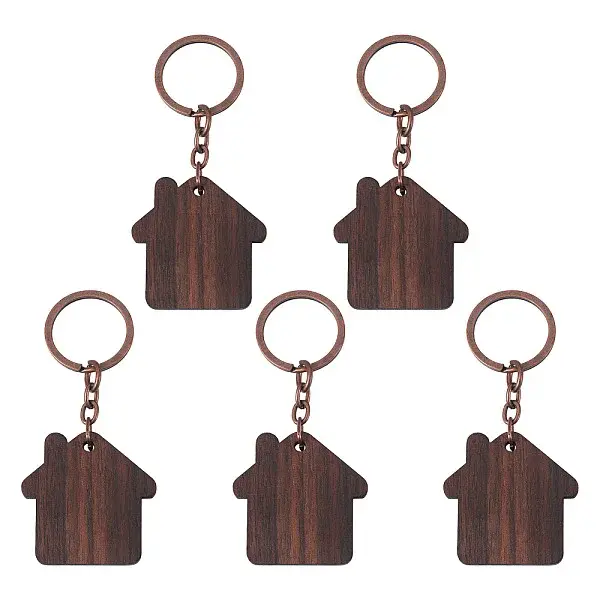 Walnut Wood Pendant Keychains