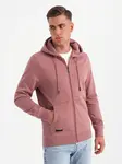 Ombre BASIC men's unbuttoned cotton sweatshirt - dark pink