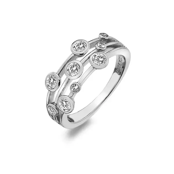 Hot Diamonds Luxusný strieborný prsteň s topazmi a diamantom Willow DR207 55 mm