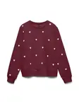 VERO MODA Mikina 'VMNELLIS'  vínovo červená / biela