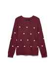 VERO MODA Sveter 'VMDOFFY'  vínovo červená / biela