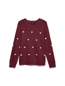 VERO MODA Sveter 'VMDOFFY'  vínovo červená / biela