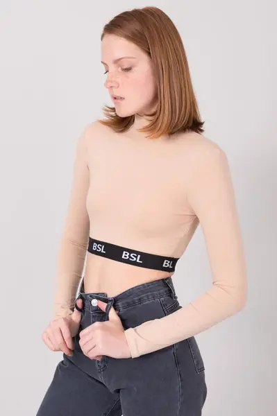 Krátký top BSL Béžový rolák