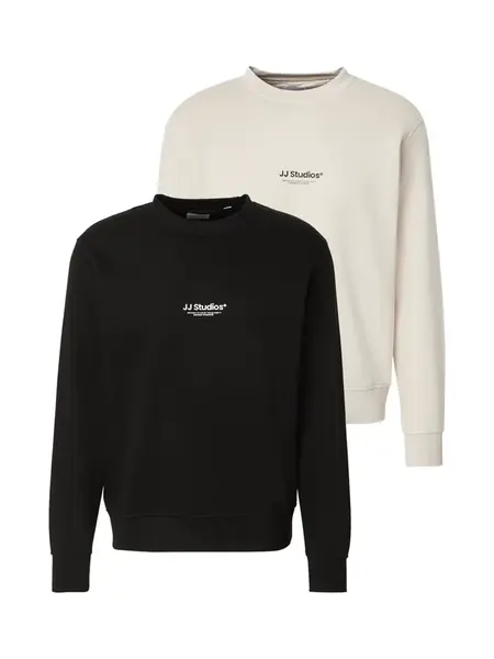 JACK & JONES Mikina 'JHESOHO'  béžová / čierna