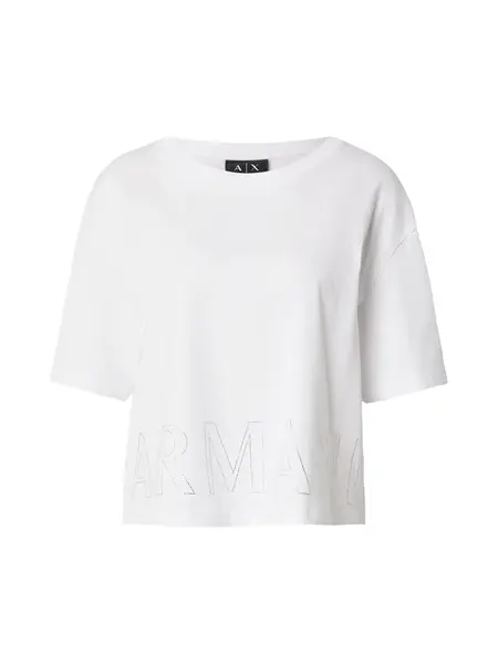 ARMANI EXCHANGE Tričko  strieborná / biela