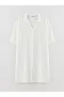 Dámská košile LC Waikiki s límečkem, rovný střih, krátký rukáv, oversized tunika
