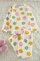 Trendyol Pink-Multicolor Floral Wellsoft Winter Knitted Pajamas Set