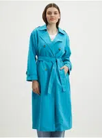 Modrý dámský trenčkot VERO MODA Chloe - Dámské