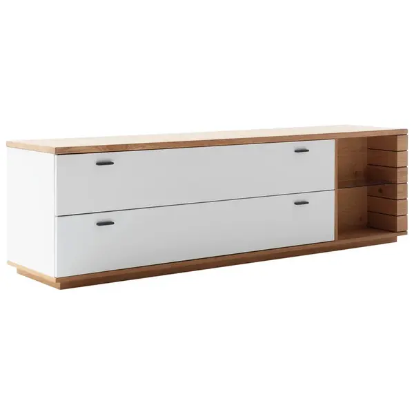 Novel NÍZKÁ KOMODA, divoký dub, bílá, divoký dub, 201/60/50 cm
