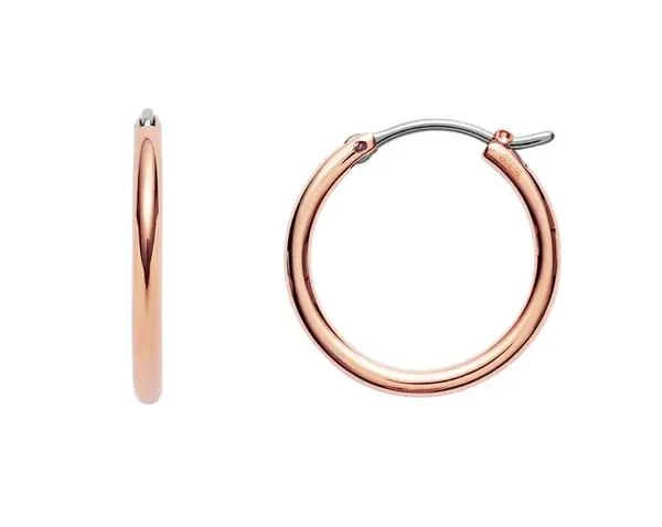 Fossil Pozlacené kruhové náušnice z oceli JOF00003791