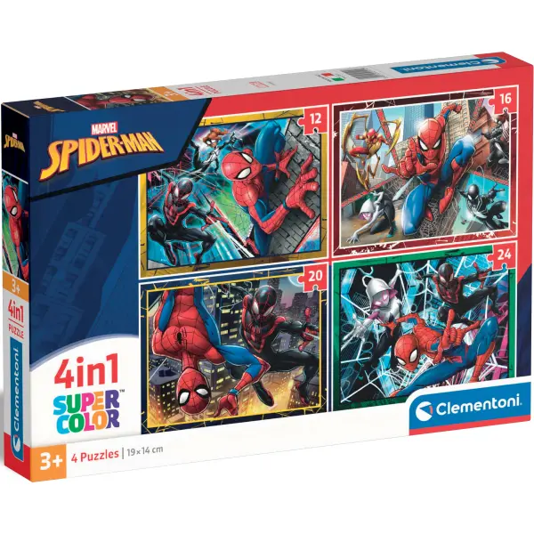 Clementoni - Puzzle 4v1 Marvel Spider-Man (12+16+20+24 dílků)