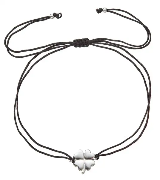 Evolution Group - Pavona Černý kabala náramek se čtyřlístkem 13047.3 black