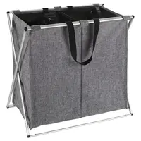 KOŠ NA PRÁDLO, šedá, barvy hliníku