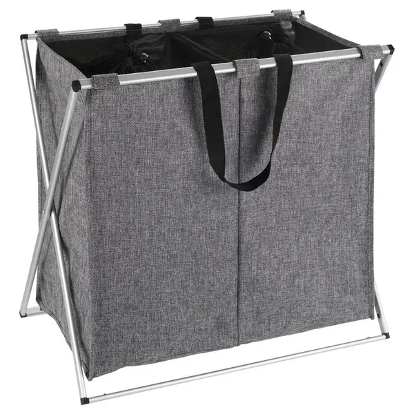 KOŠ NA PRÁDLO, šedá, barvy hliníku