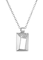 Evolution Group - Pavona Stříbrný náhrdelník Obdélník se zirkony 12055.1 crystal