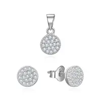 Beneto Souprava stříbrných šperků s čirými zirkony AGSET358 (přívěsek, náušnice)