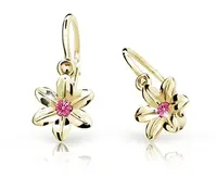 Cutie Jewellery Zlaté dětské náušnice C1993-10-X-1 fuchsiová