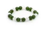 Agato Korálkový náramek z malajského nefritu a křišťálu MINK84/17