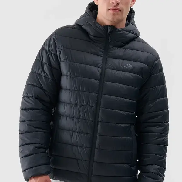 Pánská Péřová Bunda S Kapucí 4F Černá 4FWAW24TDJ